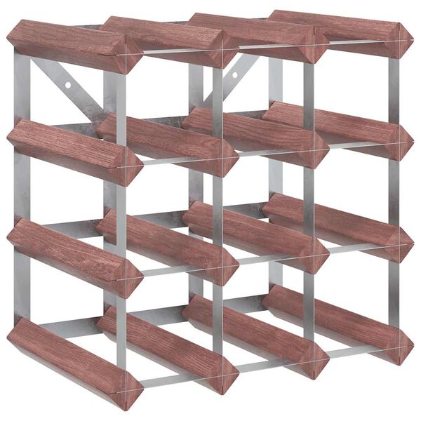 vidaXL Wine Rack for 12 Bottles Brown Solid Wood Pine