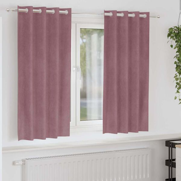 vidaXL Blackout Curtains 2 pcs Dark Pink 140 x 175 cm Velvet