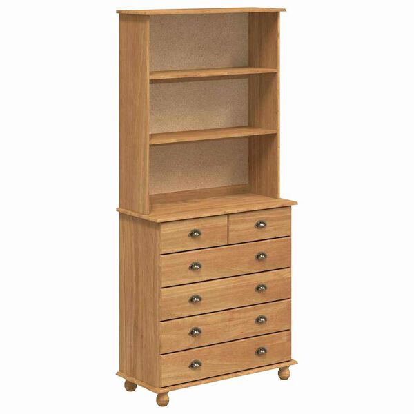 vidaXL Hutch ASKIM Honey Wax 91 x 40 x 200.5 cm Solid Pine Wood