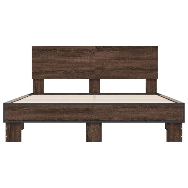 vidaXL Bed Frame without Mattress Brown Oak 140x190 cm