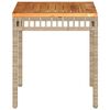vidaXL Garden Table Mix Beige 38x38x42 cm Poly Rattan Acacia Wood