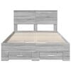vidaXL Bed Frame with Drawer Grey Sonoma 120 x 190 cm Engineered Wood