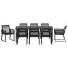 vidaXL Garden Dining Set 9 pcs Black Powder-Coated Steel