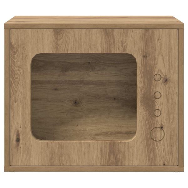 vidaXL Cat House Artisian Oak 51 x 30 x 42.5 cm Engineered Wood