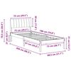 vidaXL Bed frame White and light grey 75 x 190 cm Solid pine wood