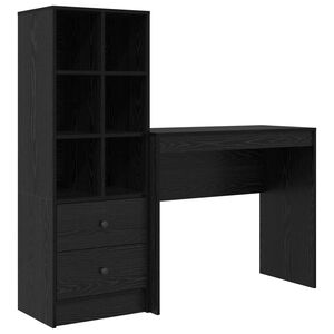 vidaXL Desk Black Oak 135.5 x 40 x 127 cm 2 pcs