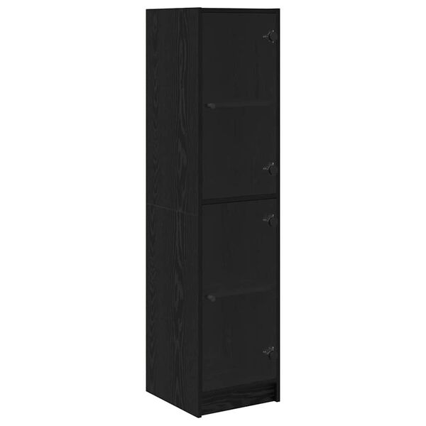 vidaXL Highboard Black Oak 35 x 37 x 142 cm Engineered Wood