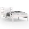 vidaXL Bed Frame | White | Solid pine wood | Small Single | Bed Frame