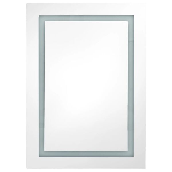 vidaXL LED Bathroom Mirror Cabinet Shining Grey 50x13x70 cm