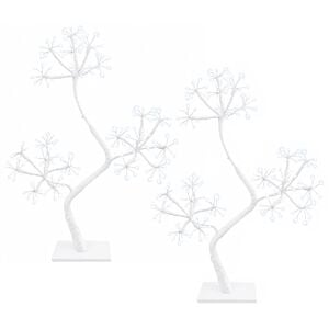 vidaXL S-Shape LED Christmas Tree 2 pcs White 18 x 18 x 45 cm Steel