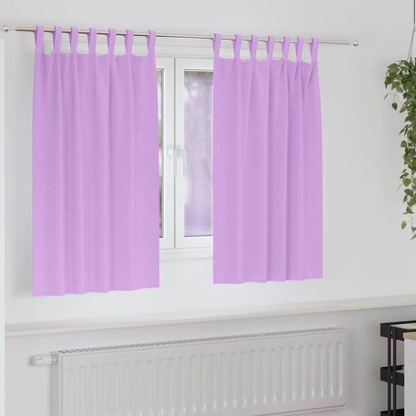 vidaXL Blackout Curtains with Rings 2 pcs Purple 140 x 140 cm