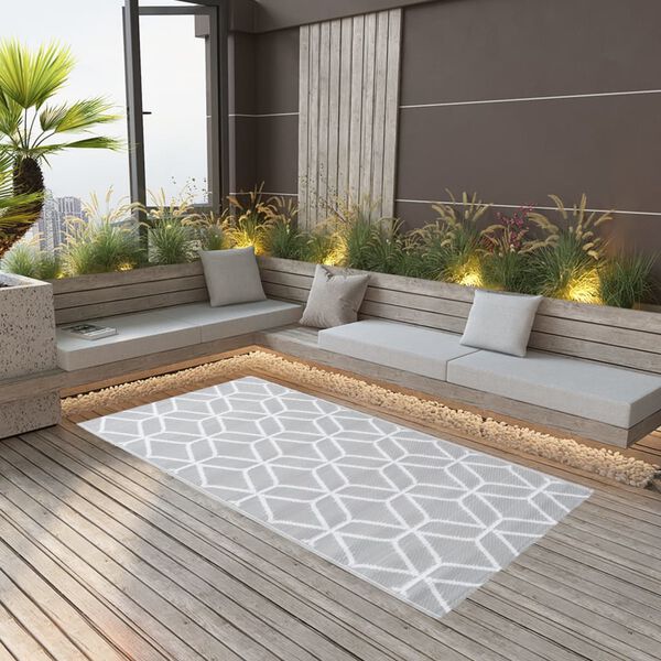 vidaXL Outdoor Carpet ARAKIL Grey 190x290 cm PP