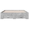 vidaXL Bed Frame with Drawers without Mattress Concrete Grey 135x190 cm Double