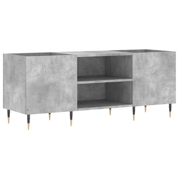 vidaXL Record Cabinet Concrete Grey 121x38x48 cm Engineered Wood