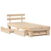 vidaXL Bed Frame with Headboard Natural 100 x 200 cm Solid Pine Wood