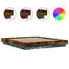 vidaXL Bed Frame with LED Lights without Mattress Smoked Oak 150x200cm