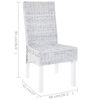 vidaXL Dining Chairs 4 pcs White Kubu Rattan and Mango Wood
