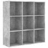 vidaXL Book Cabinet Concrete Grey 98x29x97,5 cm Engineered Wood