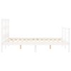 vidaXL Bed Frame without Mattress White Small Double Solid Wood