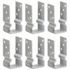 vidaXL Fence Anchors 6 pcs Silver 7x6x15 cm Galvanised Steel