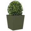 vidaXL Garden Planter Olive Green 50x50x50 cm Steel