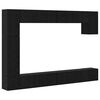 vidaXL TV Cabinet Set Wall-mounted 9 pcs Black Oak Engineered Wood