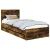 vidaXL Bed Frame with Drawer Smoked Oak 90 x 190 cm Engineer Wood
