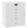 vidaXL Jewellery Box 6-Layer with Mirror Lockable White