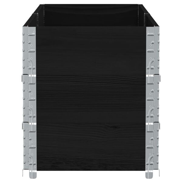 vidaXL Garden Planter Black 150x50 cm Solid Wood Pine