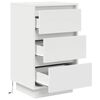 vidaXL Bedside Cabinet with LED Lights&nbsp;White 38x34x65 cm