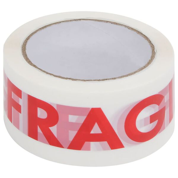 vidaXL Packaging Tape 72 pcs FRAGILE Printed White 48 mm x 66 m