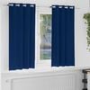 vidaXL Blackout Curtains with Rings 2 pcs Dark Blue 175 x 140 cm