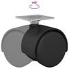 vidaXL Swivel Castor 2 pcs Black 54 mm Iron and PP