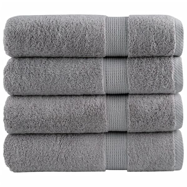 vidaXL Premium Shower Towels "SOLUND" 4 pcs Grey 70x140 cm 600 gsm