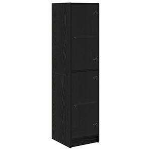 vidaXL Highboard Black Oak 35 x 37 x 142 cm Engineered Wood