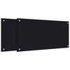 vidaXL Kitchen Backsplashes 2 pcs Black 80x40 cm Tempered Glass