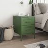 vidaXL Bedside Cabinet Olive Green 36x39x50.5 cm Steel