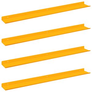 vidaXL Floating Shelf 4 pcs Mustard Yellow 80 x 9 x 2.5 cm Steel