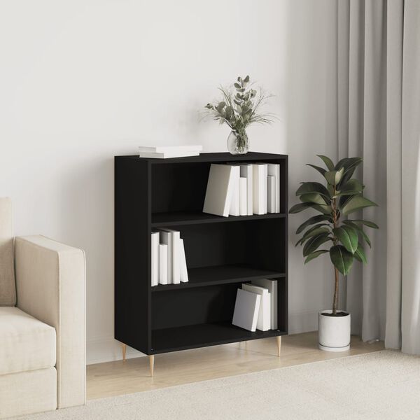 vidaXL Bookcase Black 69.5x32.5x90 cm Engineered Wood