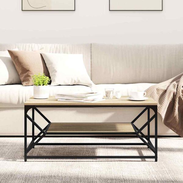 vidaXL Coffee Table Sonoma Oak 90 x 50 x 40 cm