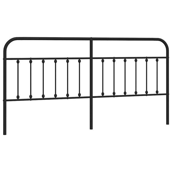 vidaXL Metal Headboard Black 200 cm