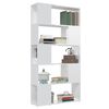 vidaXL Book Cabinet Room Divider High Gloss White 80x24x155 cm Engineered Wood