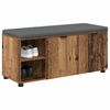 vidaXL Hall Bench Old Wood 100 x 38 x 46 cm Engineered Wood and Fabric