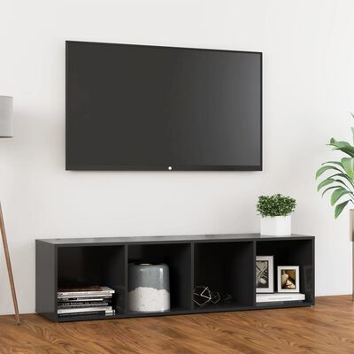 vidaXL TV Cabinet Grey 142.5x35x36.5 cm Engineered Wood