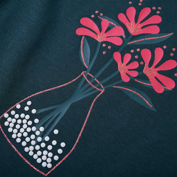 Kids' T-shirt with Long Sleeves Dark Green 140