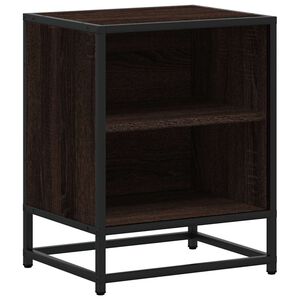 vidaXL Bedside Cabinet Brown Oak 40x31x50 cm Engineered Wood and Metal