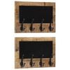vidaXL Wall-mounted Coat Racks with 4 Hooks 2 pcs Solid Wood Mango