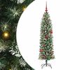 vidaXL Artificial Slim Christmas Tree Green and White 150 cm