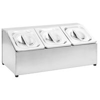 vidaXL Gastronorm Container Holder with 3 GN 1/6 Pan Stainless Steel