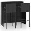 vidaXL Garden Bar Set | Black | PE rattan, powder-coated steel | Medium